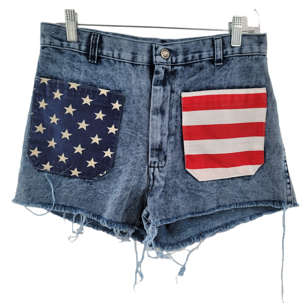 Vintage Navdungaree Repurposed Denim Shorts Size 31